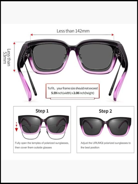 Polarized UV400 Over-the-Glasses Sunglasses with TR90 Frame
